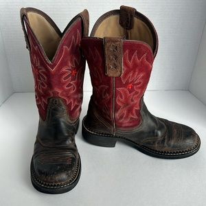 Ariat Ladies Probaby Round Toe Burgundy Cowgirl Boots